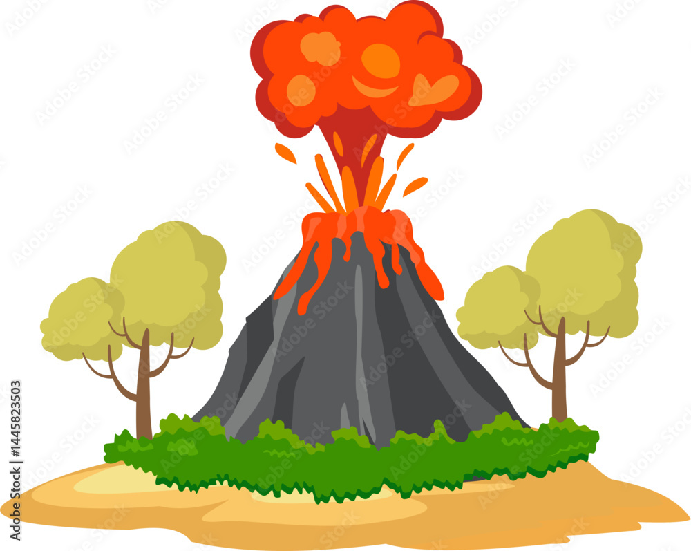 Illustration of volcanic eruption