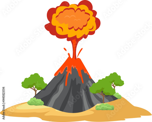 Illustration of volcanic eruption