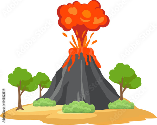 Illustration of volcanic eruption