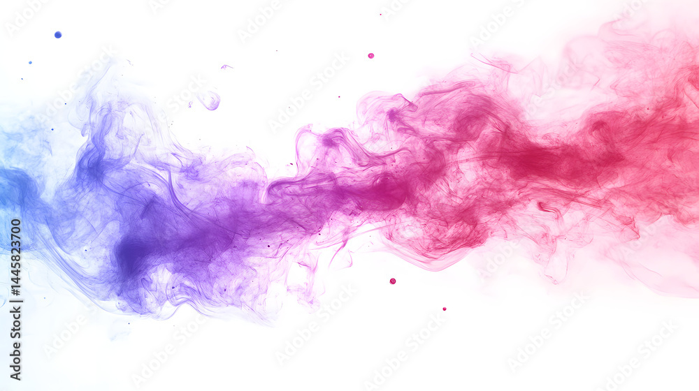 Dynamic colorful ink swirls on pure white background abstract art digital creation minimalist view Dynamic colorful ink swirls on pure white background abstract art digital creation minimalist view