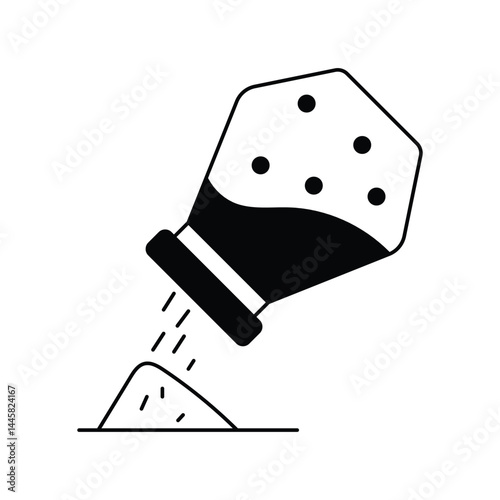 seasoning glyph outline icon with white background vector stock illustration