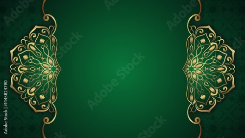 luxury background animation with golden mandala ornaments