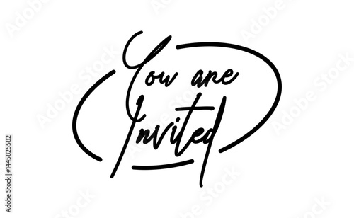 You are invited elegant card design with elegant frame. Invitation text banner