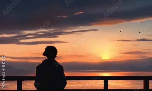 silhouette of a woman in the sunset