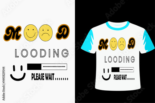  Futuristic illustration of Mood Looding Please wait vector  t shirt design, vector graphic, typographic poster or t-shirts street wear and Urban style photo