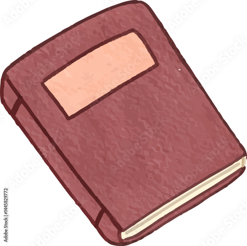 clip art watercolor illustration of colorful hard cover open book with empty pages for background asset