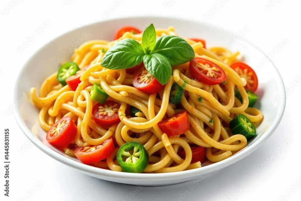 Stir-fried noodles, vibrant vegetables, isolated , meal, side dish, thai Stir-fried noodles, vibrant vegetables, isolated , meal, side dish, thai