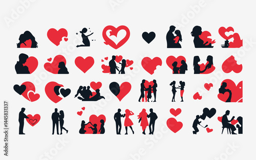 vector set of people silhouettes
