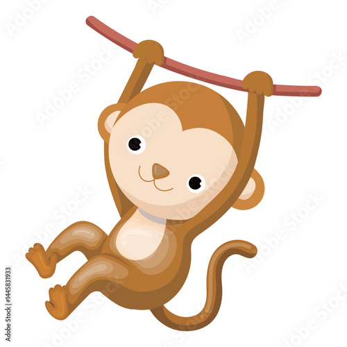 Canvas Print cute monkey illustration