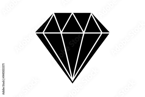 Diamond icon silhouette vector illustration