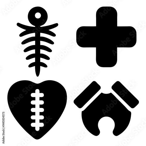 Healthcare Icons in Black Vector Style