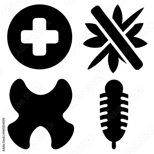 Medical Solid Black Icons Collection