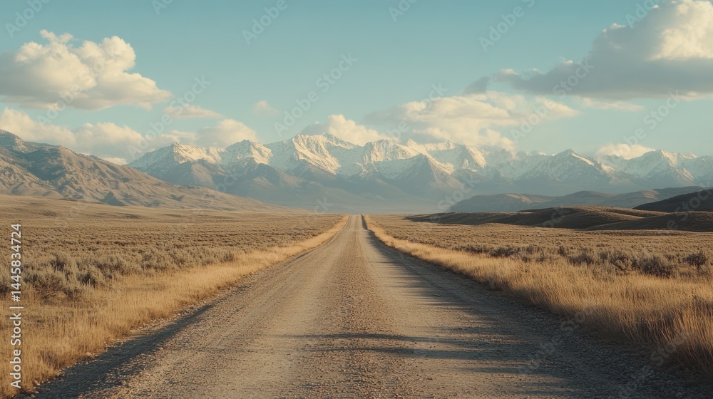 Fototapeta premium Open Road to Majestic Peaks