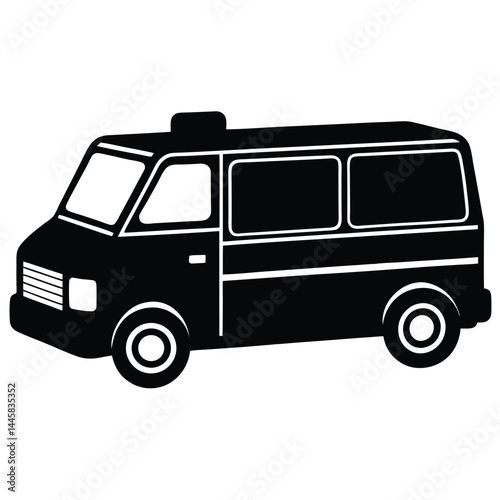 journalist element isolated news van on white background