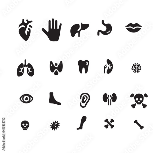 Human organ icon set