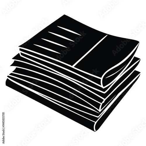 journalist element isolated newspaper stack on white background