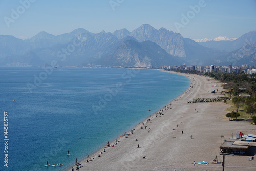 Fototapeta Naklejka Na Ścianę i Meble -  Konyaalti Beach in Antalya in Turkiye
