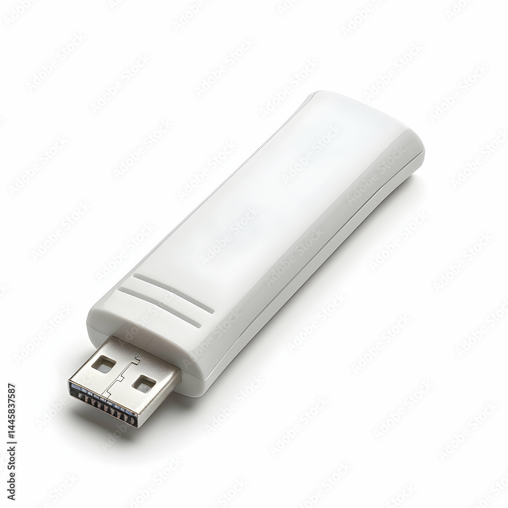 White USB Flash Drive with Cover and Single USB Connector White USB Flash Drive with Cover and Single USB Connector