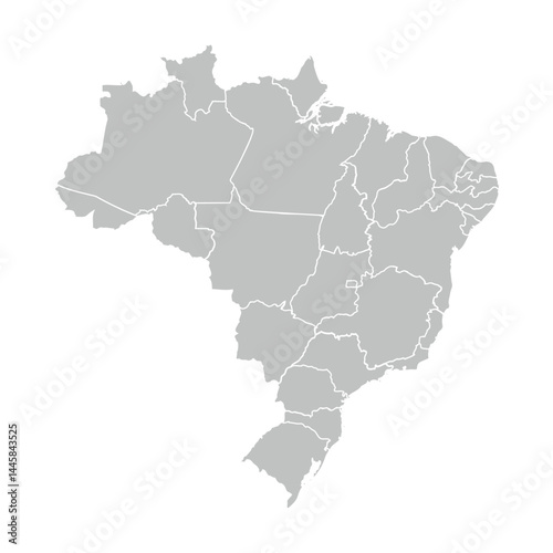 Grey Layout Of Brazil Map