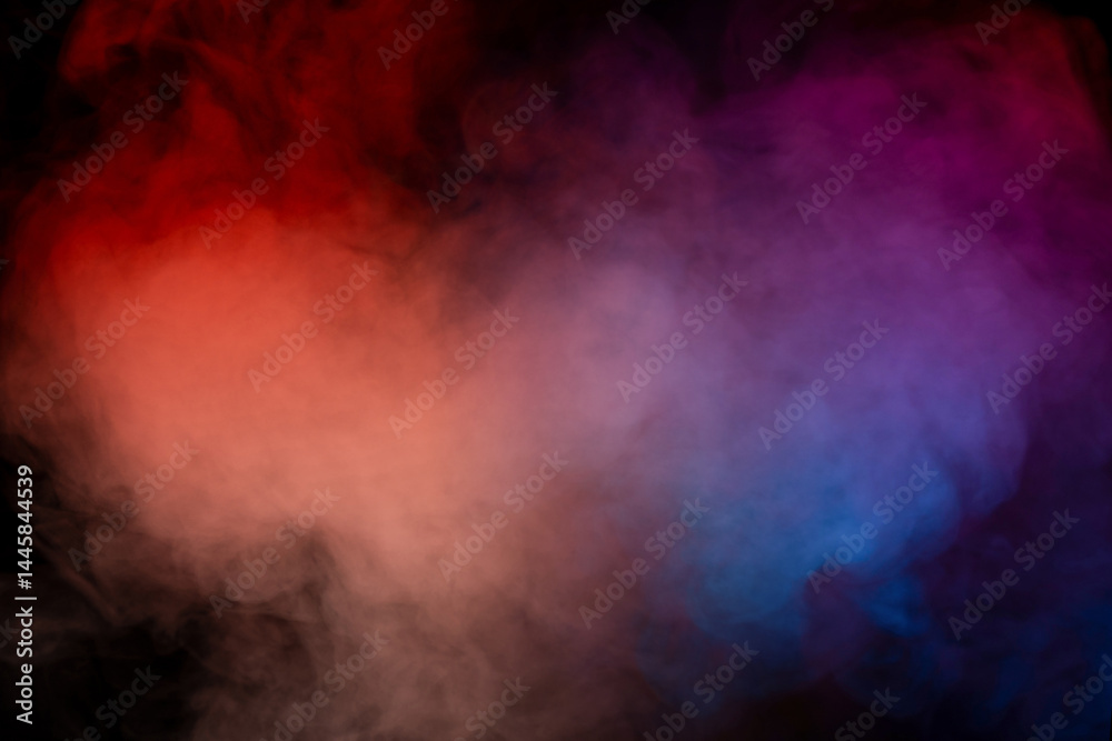 Blue and purple steam on a black background. Blue and purple steam on a black background.