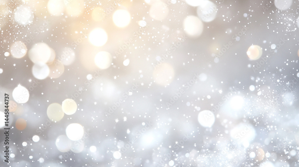 Obraz premium A luxurious silver glitter texture layered on a silver background, creating a sleek, sparkling, and monochrome look—ideal for elegant, festive, or minimalist design themes.