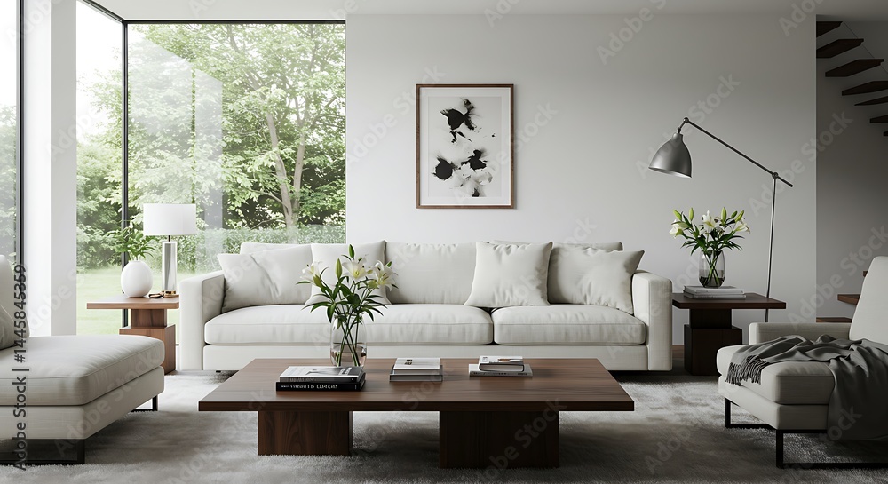 Fototapeta premium Tranquil Living Space AI Generated