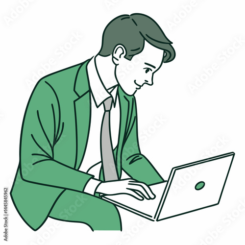 businessman working on laptop