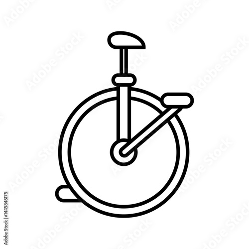 Unicycle icon , Monocycle icon, juggler cycle thin line vector illustration on white background
