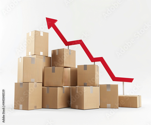 Red arrow trend tariff increase goods