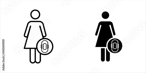 Sanitary pad icon set. Woman sanitary napkin. vector illustration on white background