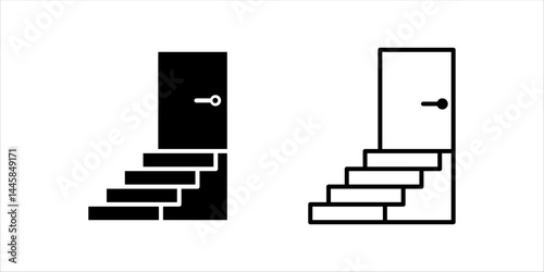 Stairs symbol set. Stairs vector icons. Stairway symbols. vector illustration on white background