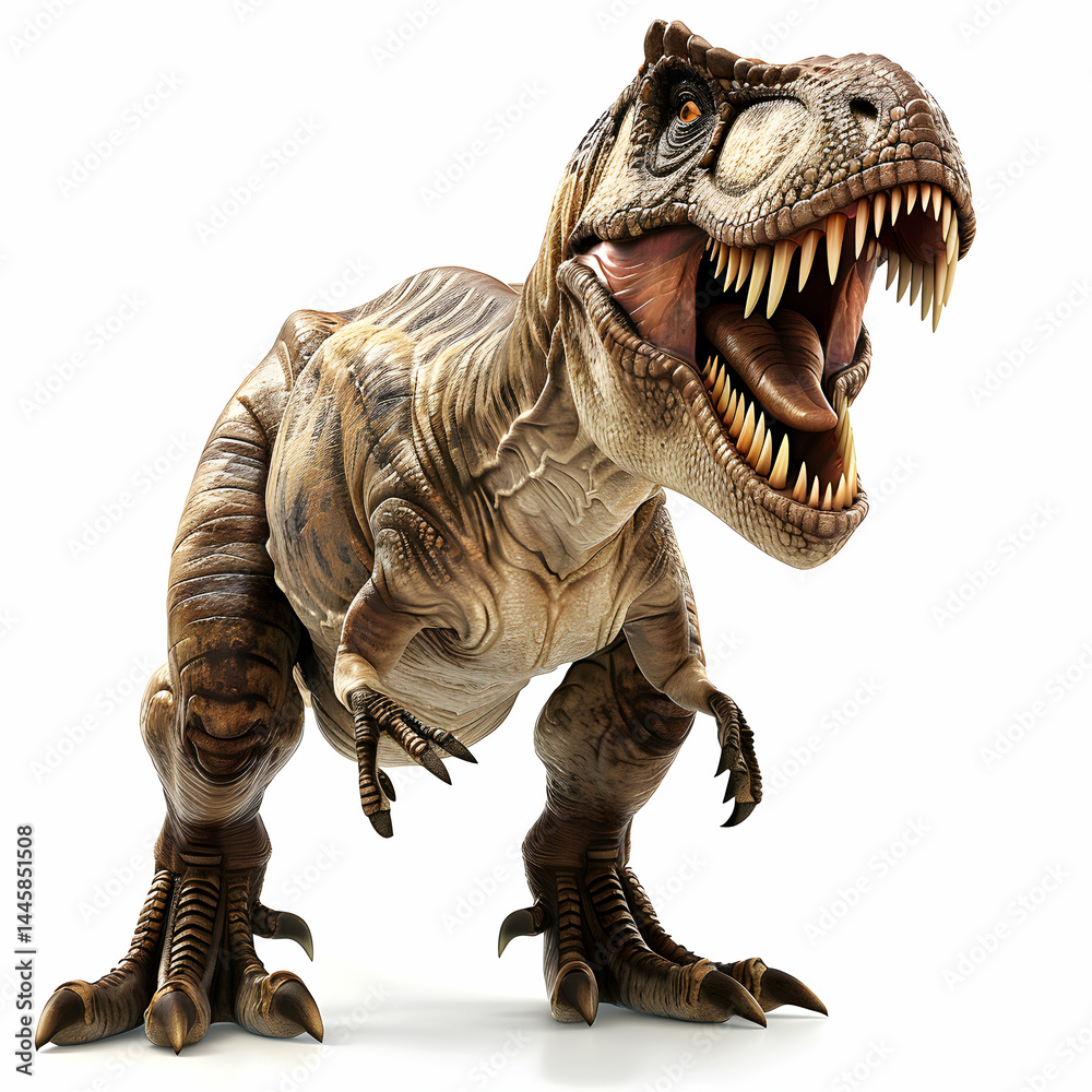 Fototapeta premium Realistic Dinosaur Model with Jaw Opened Wide in Vivid Detail