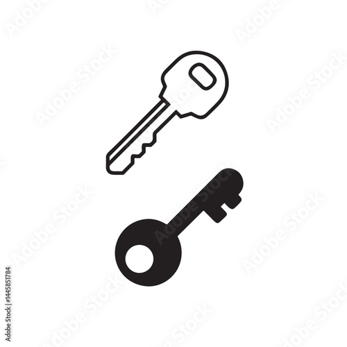 This silver vector illustration shows a set of keys, a vital tool representing security to open a house door
