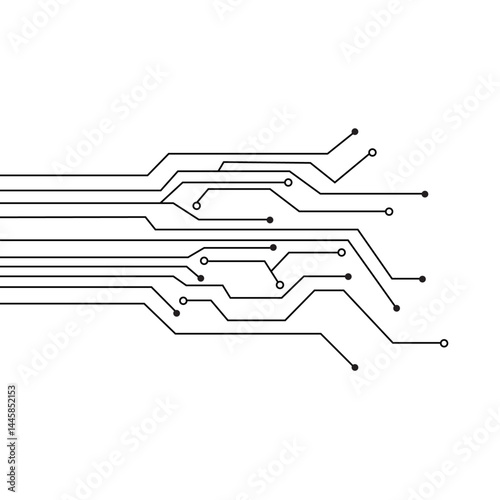 Circuit board pattern dots and lines for technology. Vector illustration.