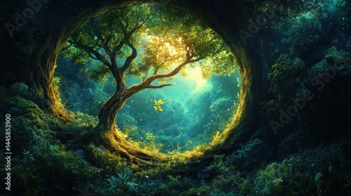 Enchanting forest scene