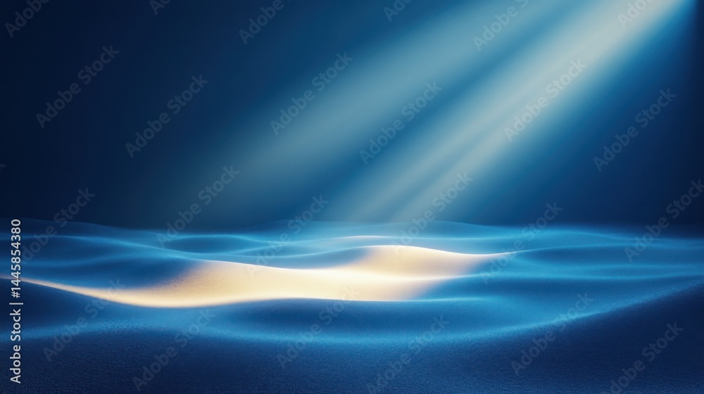 Fototapeta premium Serene Blue Sandscape with Dramatic Lighting Abstract Background Textured Surface