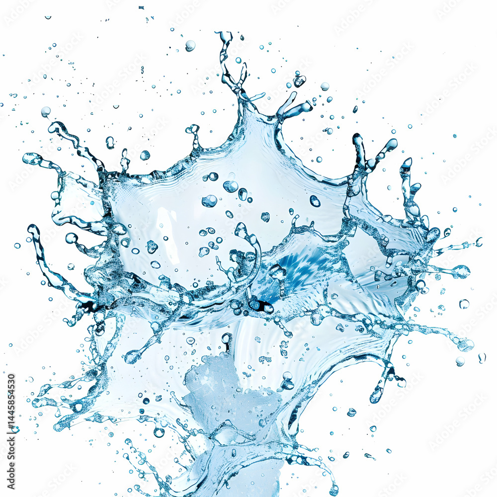 Crystal Clear Water Splash with Dynamic Droplets and Waves Crystal Clear Water Splash with Dynamic Droplets and Waves