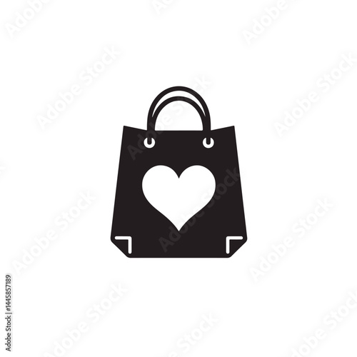 A red paper shopping bag with a heart symbol suggests a lovely gift purchase from a retail shop