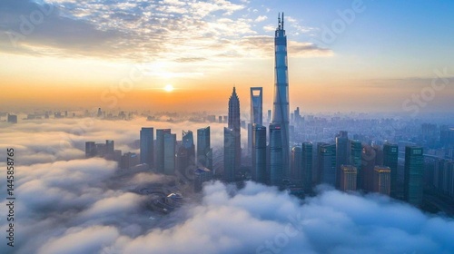 Captivating Sunrise View of Shanghai’s Majestic Skyline