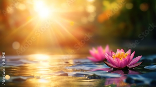 Sunrise Lotus Pond Serenity
