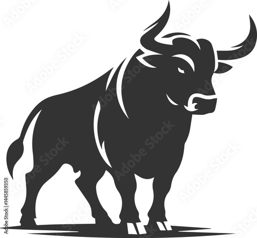 Vector bull silhouette design