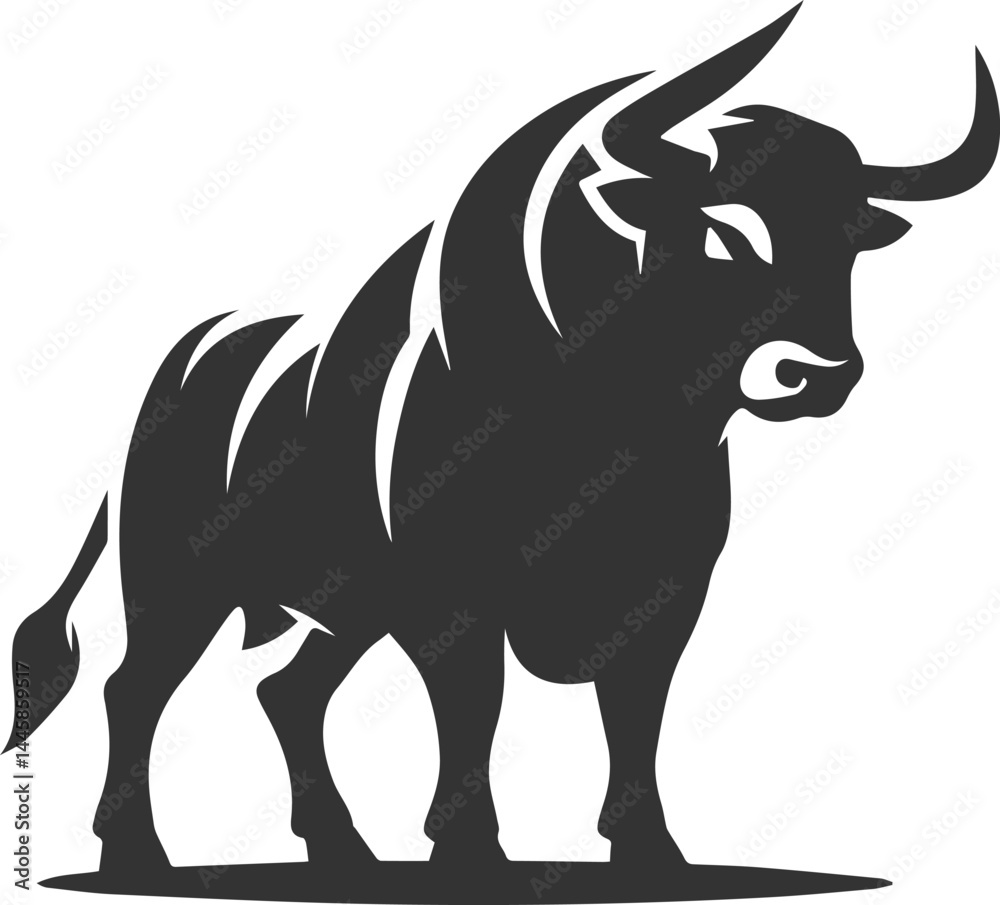Obraz premium Vector bull silhouette design