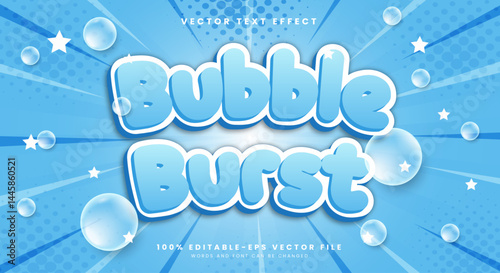 Bubble Burst 3d editable vector text effect Template suitable for sweet food product