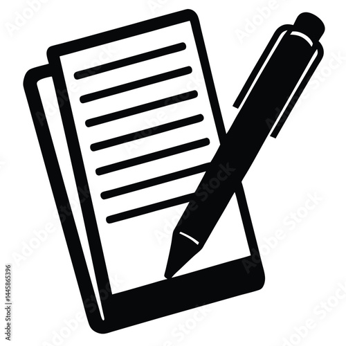 journalist element isolated notepad and pen on white background