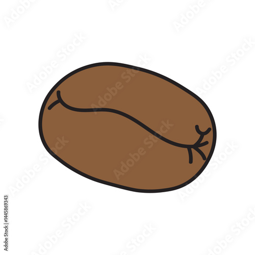 Digital illustration featuring brown coffee beans with a white background. Perfect for use in food, beverage, or café-related materials, highlighting coffee culture and culinary preferences.