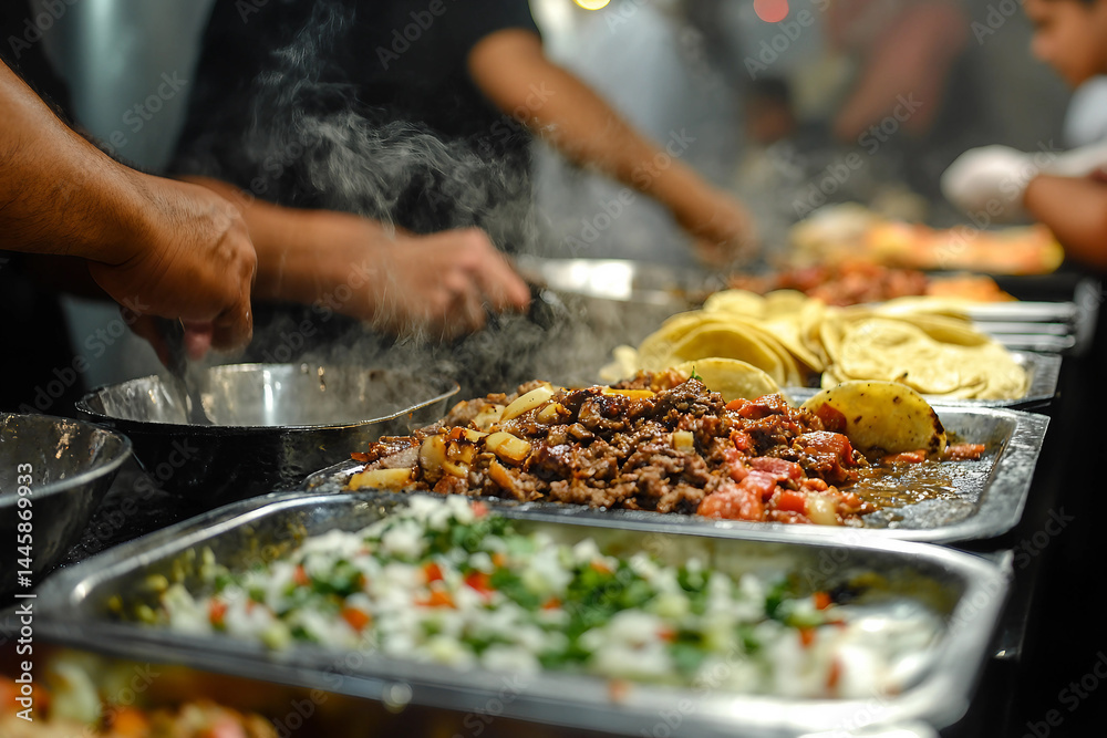 Generative AI close up of traditional Mexican food meal dish yummy mockup presentation