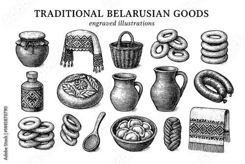 Traditional Belarusian crafts showcase exquisite engravings of cultural heritage and handmade goods