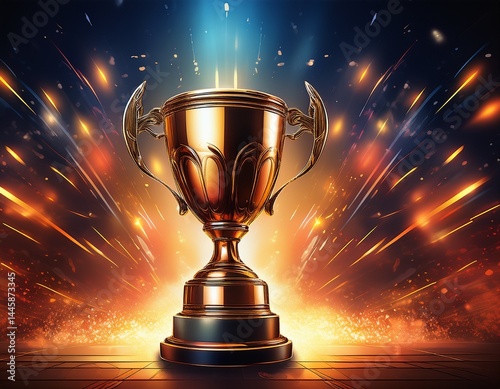 trophy celebration space light competition champ cup award background