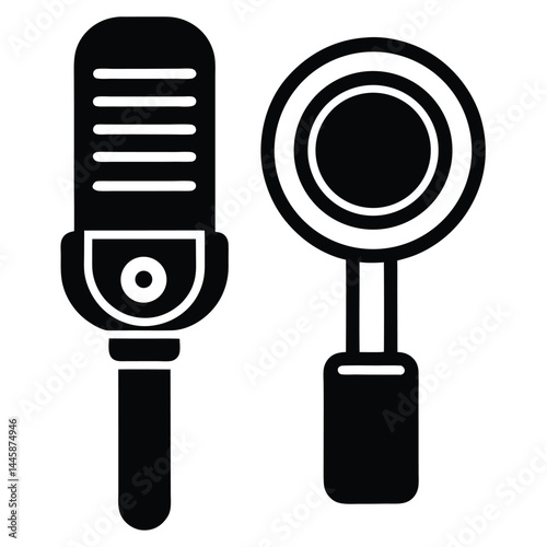 journalist element isolated voice recorder on white background