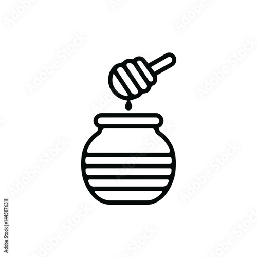Honey Jar Icon Line Art Illustration